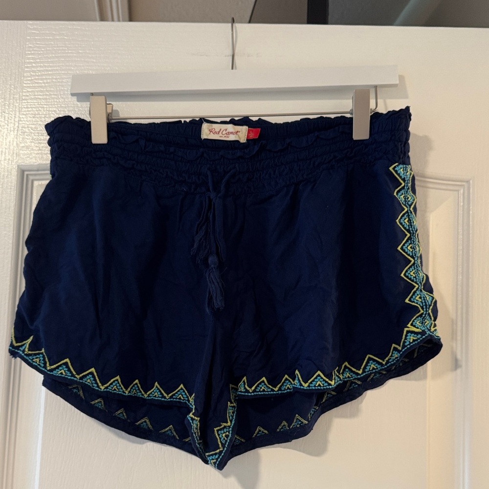 Red Camel Navy Women's Athletic Shorts with Embroidery